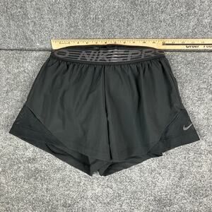 Nike Pro Shorts Womens XS Black Dri-Fit Lined Running Gym Workout Logo